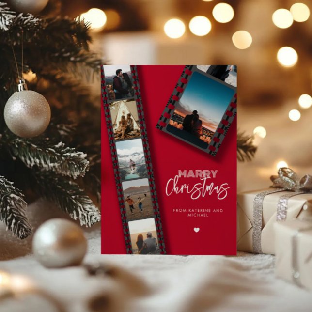 God jul Camera Roll 6 Photo Collage Julkort (Skapare uppladdad)