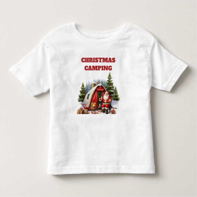 God jul Camping Småbarn Jersey T Shirt (Framsida)