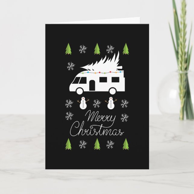 God jul, campper Motorhem Gift Kort (Framsida)