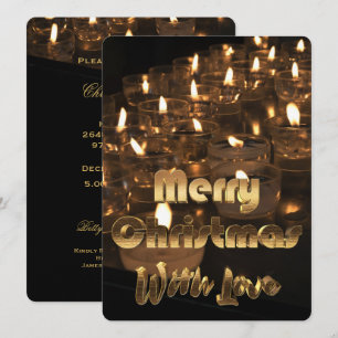 God jul Candle Ljus Black Guld Inbjudningar