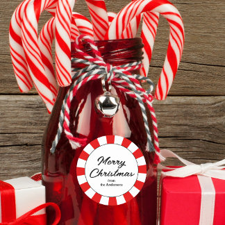 God jul Candy cane Anpassningsbar Runt Klistermärke