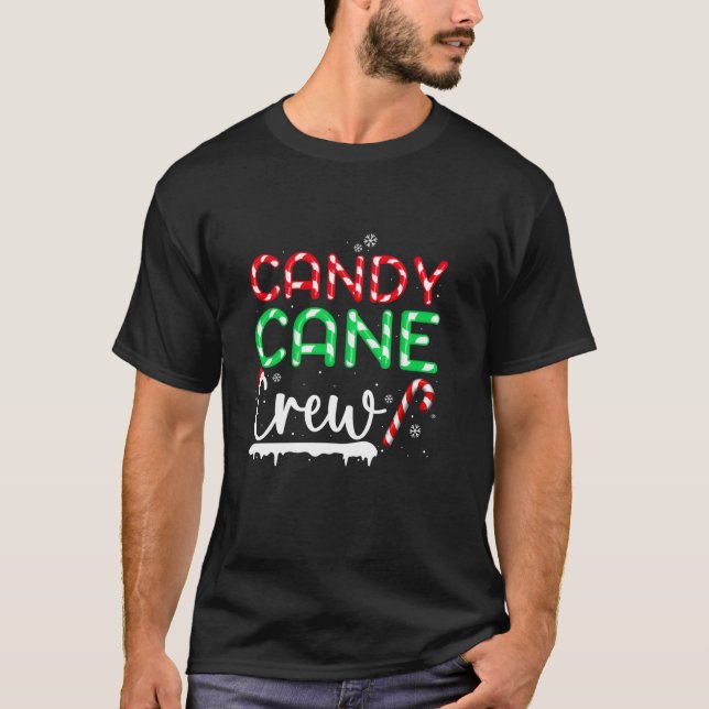 God jul Candy cane Crew Sweet Candy Merry T Shirt (Framsida)