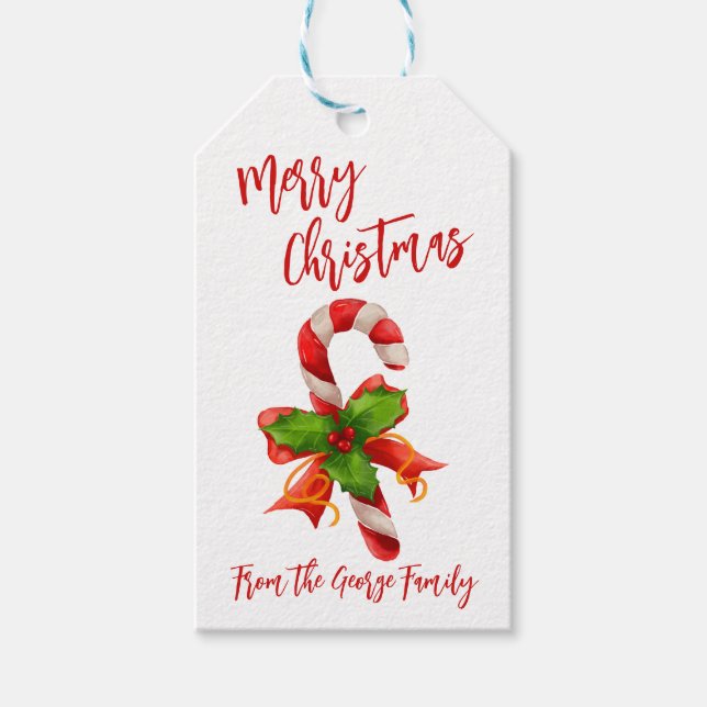 God jul Candy cane Helgdag Presentetikett (Framsidan)