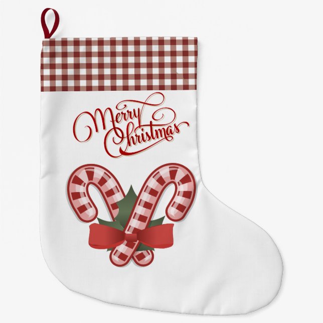 God jul Candy cane-lager Stor Julstrumpa (Framsidan)