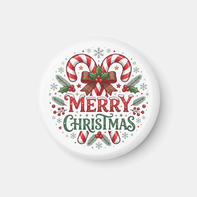 God Jul Candy Cane  Magnet (Framsidan)