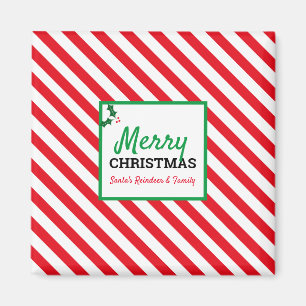 God jul Candy cane-magnet för eget namn Magnet