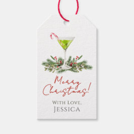 God Jul Candy Cane Martini och Misteltoe Presentetikett