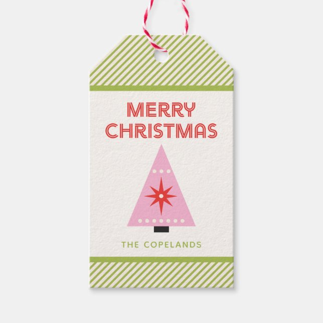God jul Candy cane Rand Anpassningsbar Presentetikett (Framsidan)