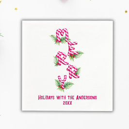 God jul Candy cane Red Grönt Helgdag Pappersservett