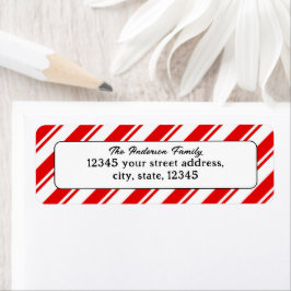 God jul Candy cane Returadress Etikett