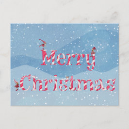 God jul Candy cane Swirl Winter Gnomes Vykort