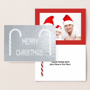 God jul Candy cane teckensnitt och foto Folierat Kort