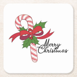 God jul Candy cane Underlägg Papper Kvadrat