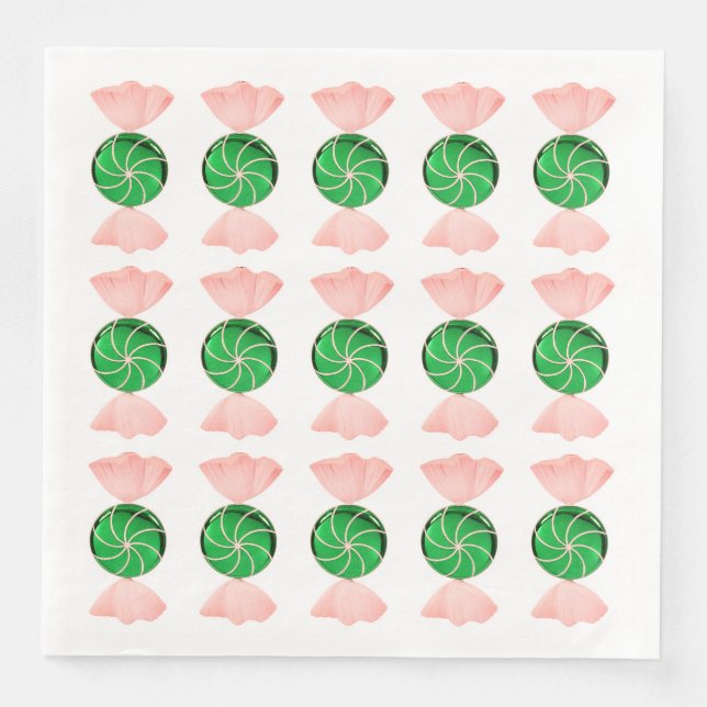 God Jul Candy Dinner Napkins Pappersservett (Framsida)