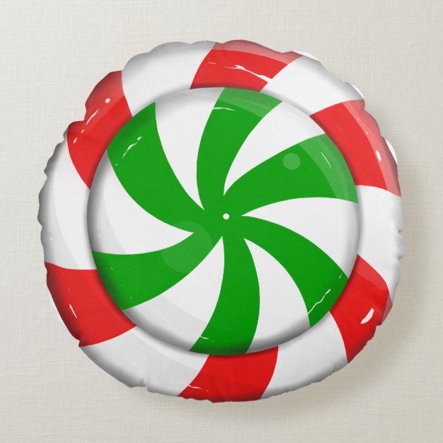 God Jul Candy Rund Kudde (Framsidan)