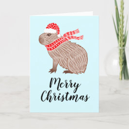 God jul Capybara-Julhälsningar kort