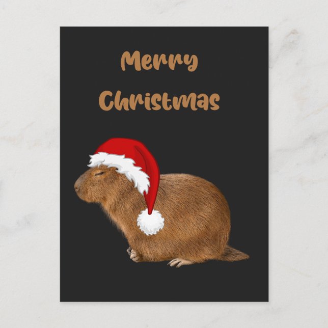 God jul Capybara Vykort (Framsida)
