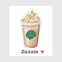 God jul Caramel Drizzled Latte Klistermärken