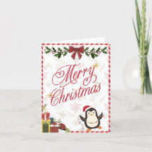 God jul Card - Cute Penguin