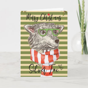 god jul card den roliga silverräven helgkort