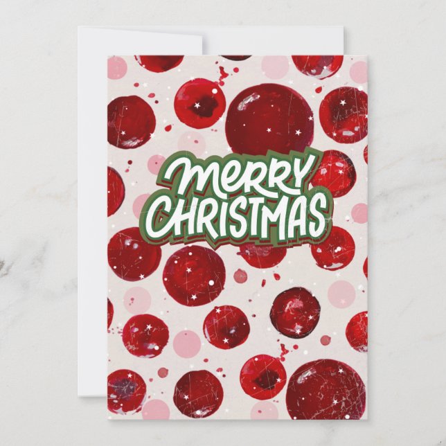 God jul Card - Festive Red Helgdag Baubles Julkort (Framsida)