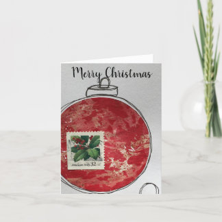 God jul Card - hand plockade ornament 2020-2013 Tack Kort