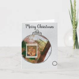 God jul Card - hand plockade ornament 2020-3 Tack Kort