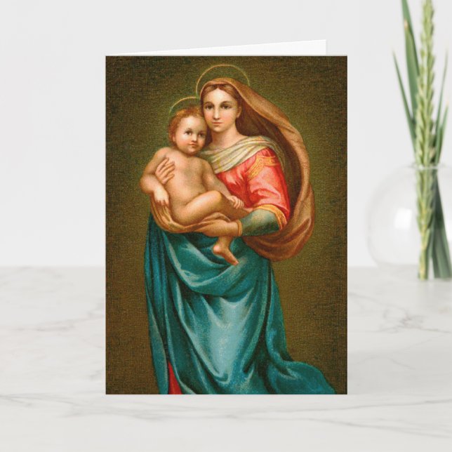 God jul Card Madonna och Child Helgkort (Framsida)