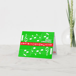 god jul Card Music Note-Grönt Helgkort