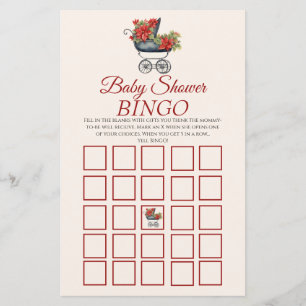 God Jul Carriage Baby Shower BINGO Game