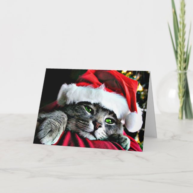 God jul Cat Helgkort (Framsida)