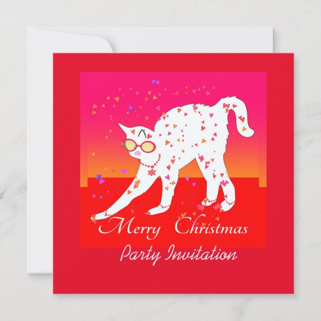 God jul Cat Inbjudningar (Framsida)