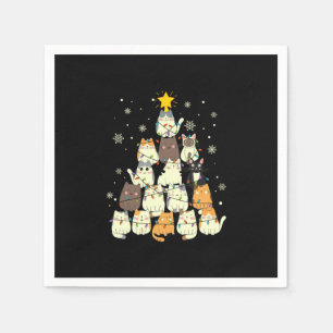 god jul Cat Julgran Pappersservett