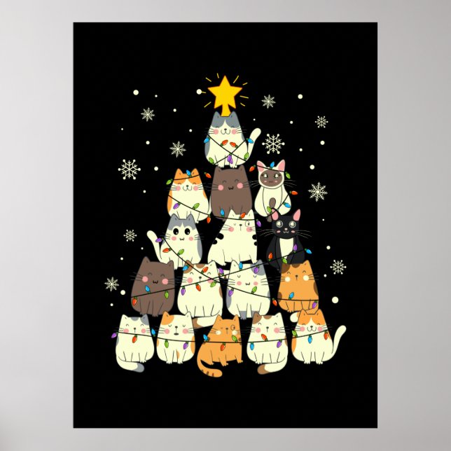 God jul Cat Julgran Poster (Framsidan)