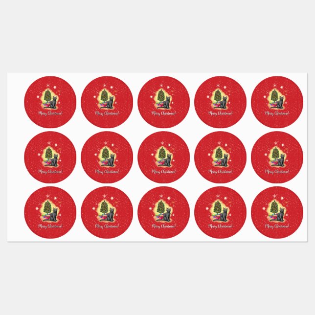 God jul Cat Klistermärke (Ark)