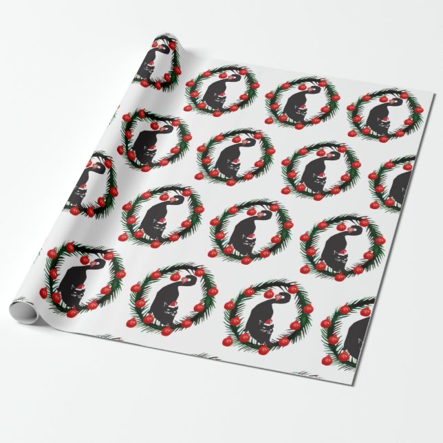 God jul Cat Lovers Presentpapper (Utrullad)