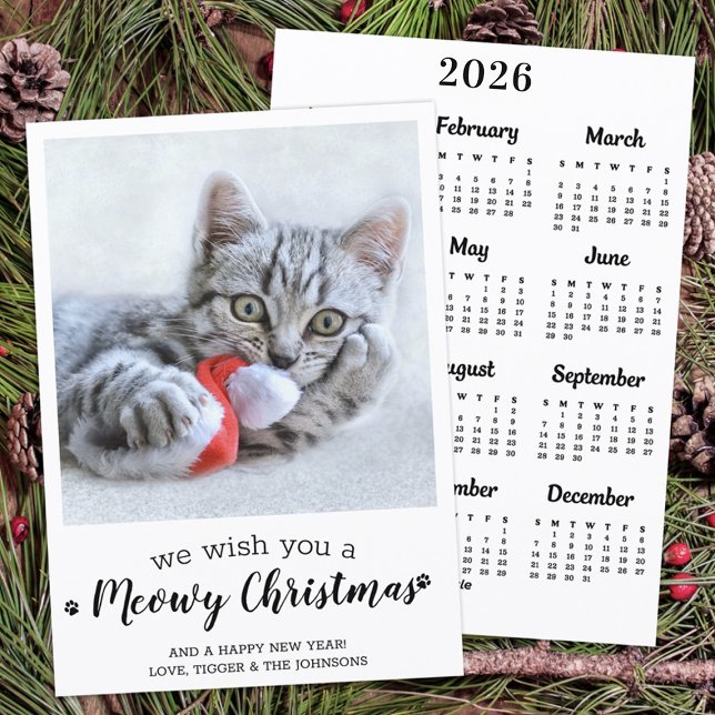 God jul Cat Modern Pet Photo 2025-kalender Julkort (Skapare uppladdad)