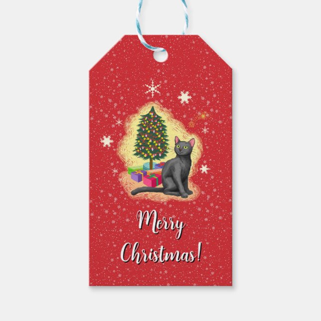 God jul Cat Presentetikett (Framsidan)