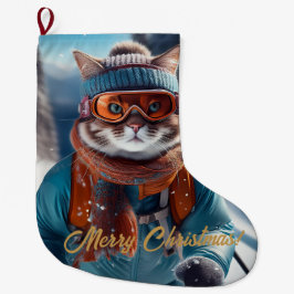 God jul Cat skiing Stor Julstrumpa
