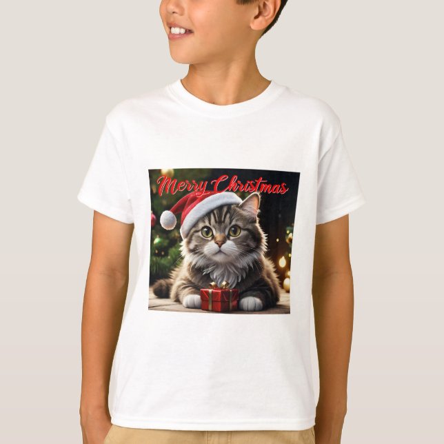 God jul Cat T Shirt (Framsida)