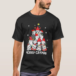 God jul Catmas Träd Funny Julafton Cat Lover G T Shirt