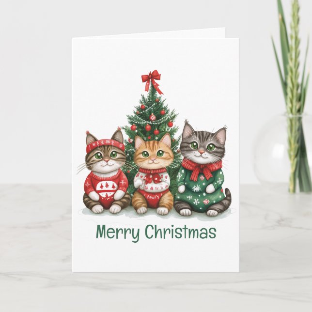 God jul Cats Helgkort (Framsida)