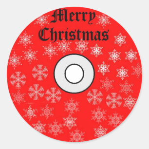 God jul CD-etikett Runt Klistermärke