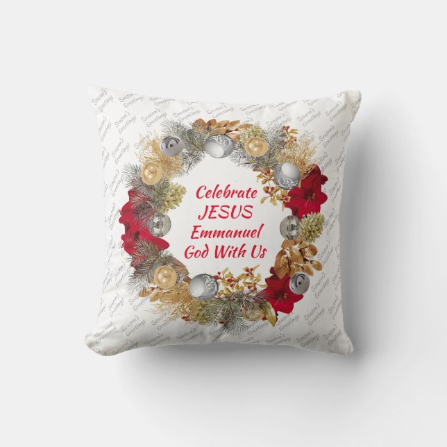 God jul | CELEBRATE JESUS White Kudde (Framsida)
