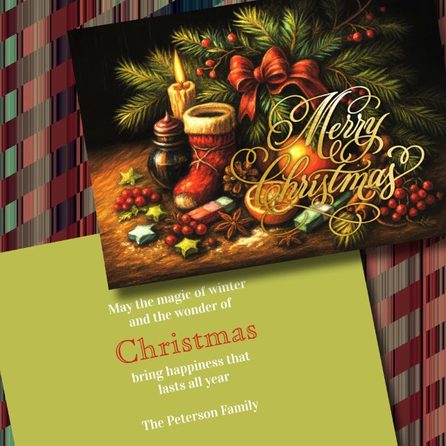 God Jul Chalk Teckning still Life Helgkort (Skapare uppladdad)