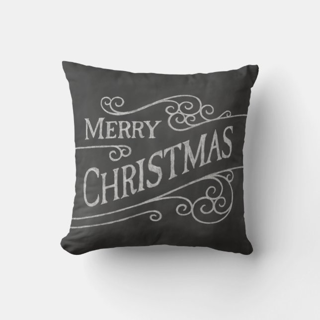 God jul Chalkboard Helgdag Cushion Kudde (Framsida)