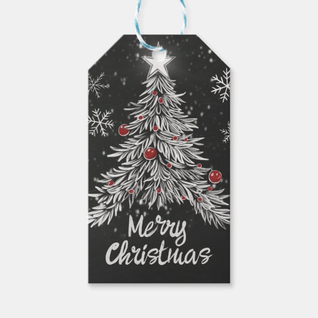 God jul Chalkboard Rustic Home Decor Presentetikett (Framsidan)