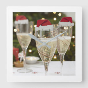 **GOD JUL CHAMPAGNE** CLOCK FYRKANTIG KLOCKA