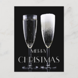 God jul Champagne Flute Glass Cheers Helg Vykort
