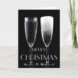 God jul Champagne Flute Glass Cheers Helgkort